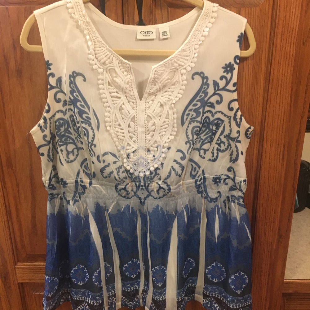 Cato sleeveless peplum blouse